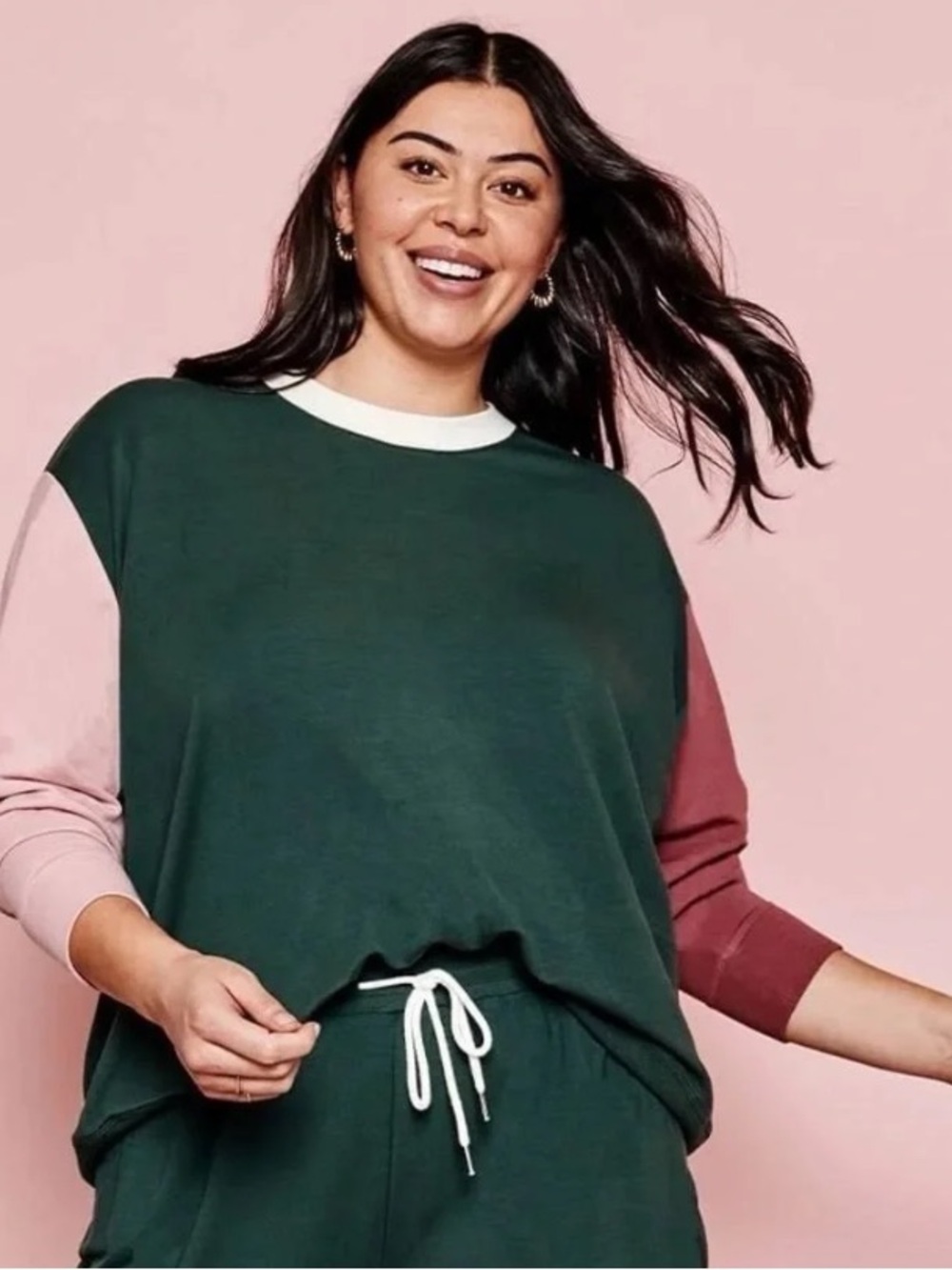 Summersalt Colorblock Softest French Terry Crew Sweatshirt M